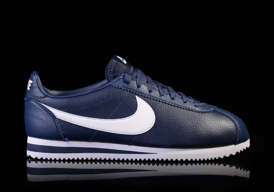 nike cortez navy blue and red
