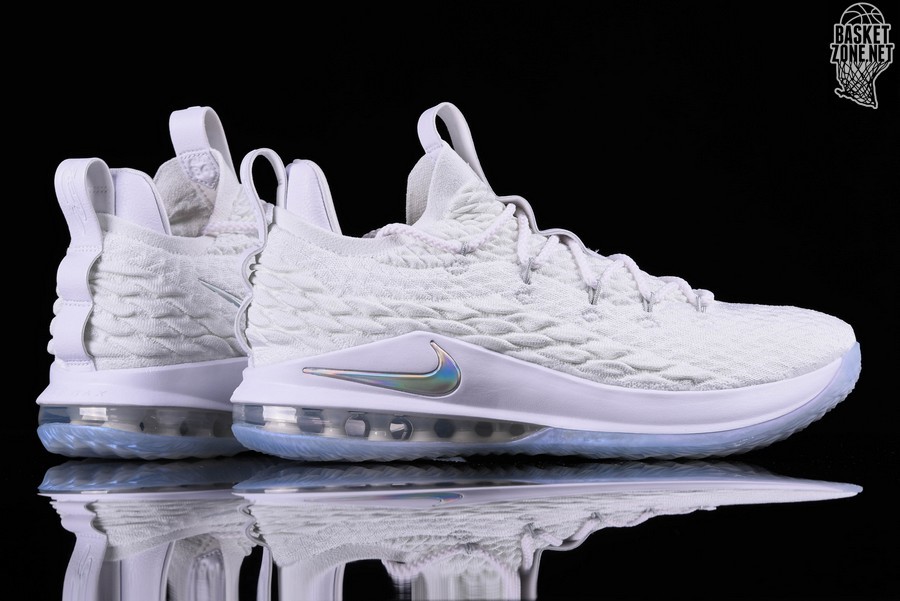 lebron 15 low white metallic