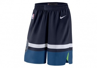 NIKE NBA MINNESOTA TIMBERWOLVES SWINGMAN ROAD SHORTS COLLEGE NAVY