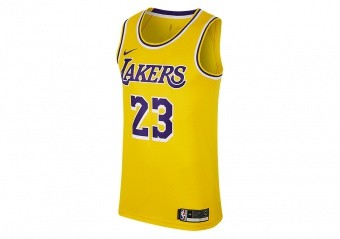 NIKE NBA LOS ANGELES LAKERS LEBRON JAMES SWINGMAN ROAD JERSEY AMARILLO