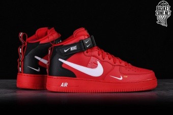 red air force ones mid