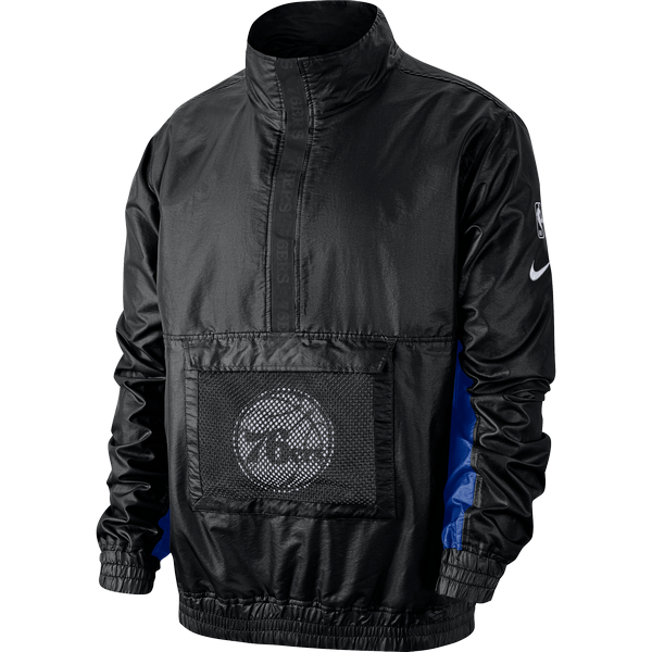 NIKE NBA PHILADELPHIA 76ERS LIGHTWEIGHT COURTSIDE JACKET BLACK