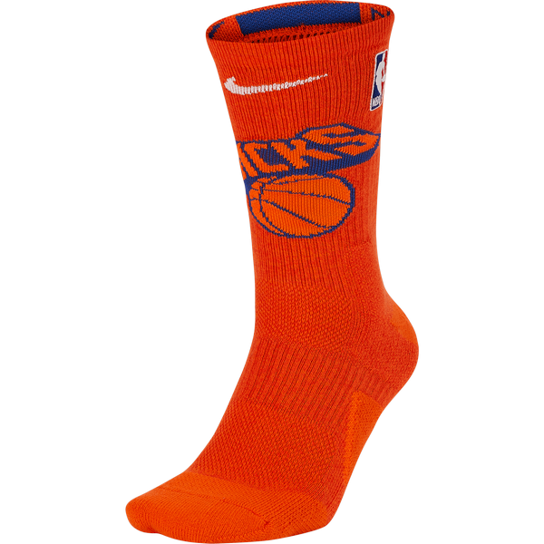 NIKE NBA NEW YORK KNICKS ELITE CREW SOCKS BRILLIANT ORNGE