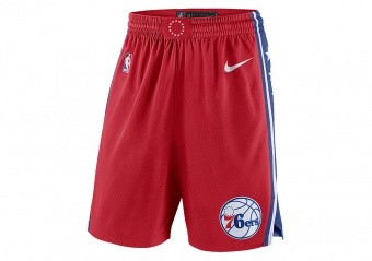 NIKE NBA PHILADELPHIA 76ERS SWINGMAN SHORTS UNIVERSITY RED