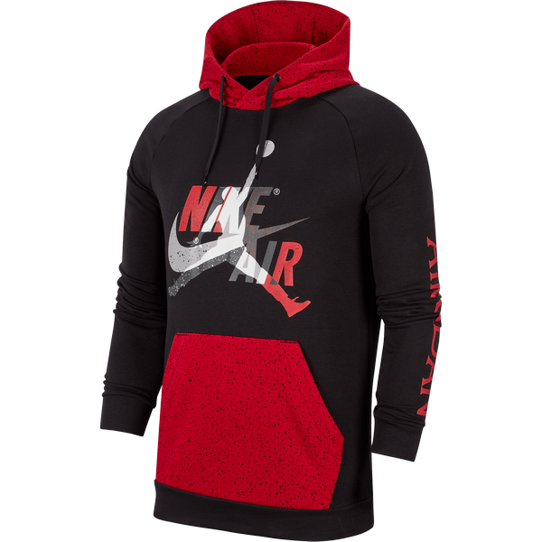 NIKE AIR JORDAN JUMPMAN CLASSICS FLEECE PULLOVER HOODIE BLACK