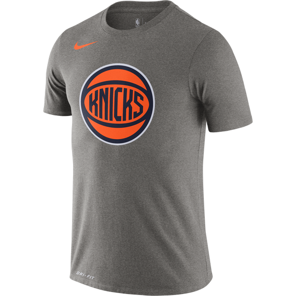 NIKE NBA NEW YORK KNICKS LOGO DRI-FIT TEE DARK GREY HEATHER