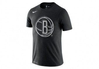 NIKE NBA BROOKLYN NETS LOGO DRI-FIT TEE BLACK