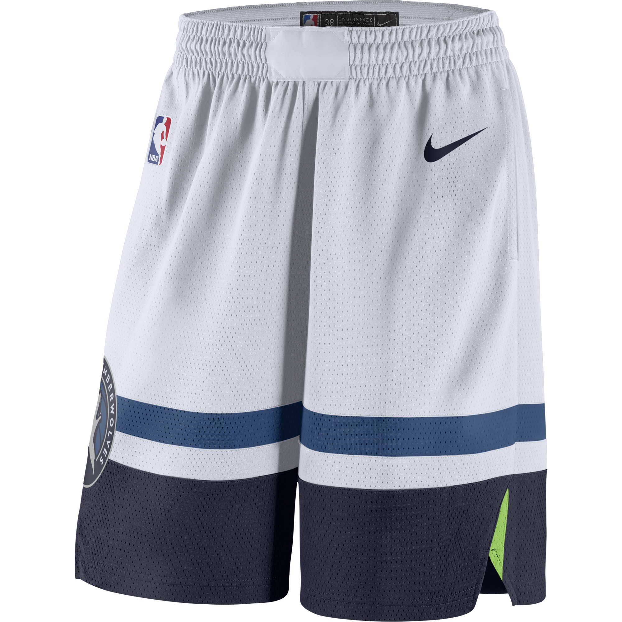 NIKE NBA MINNESOTA TIMBERWOLVES SWINGMAN HOME SHORTS WHITE