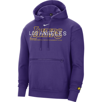 NIKE NBA LOS ANGELES LAKERS COURTSIDE PULLOVER HOODIE FIELD PURPLE