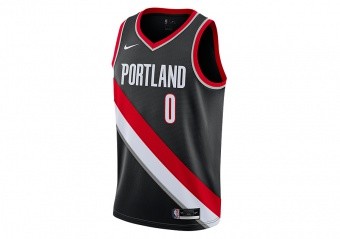 NIKE NBA PORTLAND TRAIL BLAZERS DAMIAN LILLARD ICON EDITION SWINGMAN JERSEY BLACK