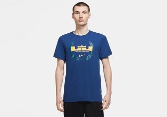 NIKE LEBRON JAMES LOGO DRI-FIT TEE COASTAL BLUE