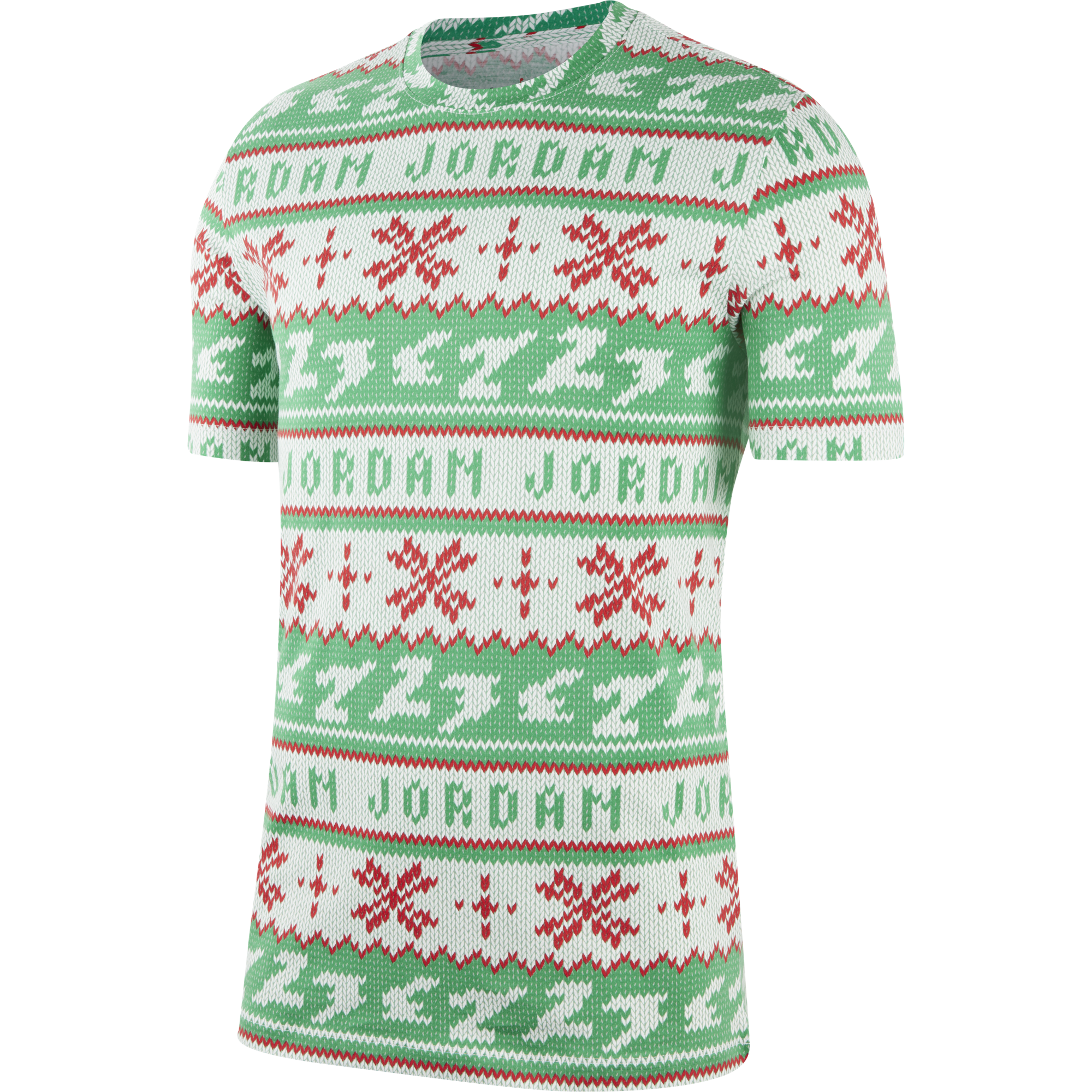 NIKE AIR JORDAN UGLY SWEATER CHRISTMAS CREW TEE LUCKY GREEN