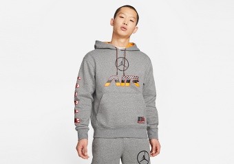 NIKE AIR JORDAN SPORT DNA HBR PULLOVER HOODIE CARBON HEATHER