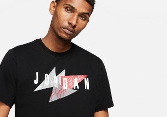 NIKE AIR JORDAN JUMPMAN AIR WORDMARK CREW TEE BLACK