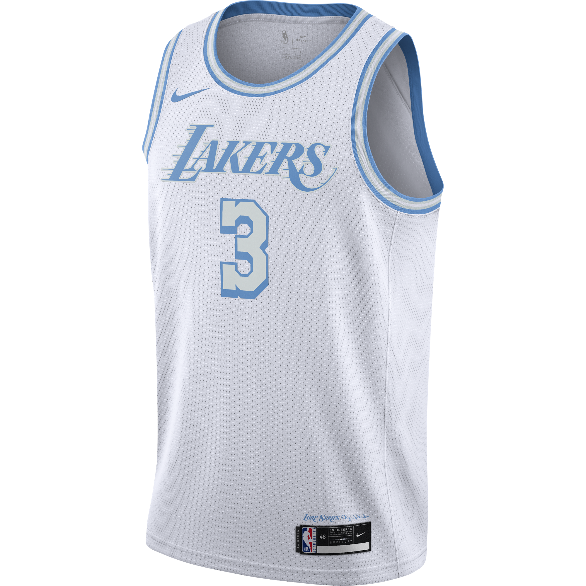 NIKE NBA LOS ANGELES LAKERS ANTHONY DAVIS CITY EDITION SWINGMAN JERSEY WHITE