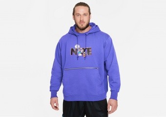 NIKE DRI-FIT STANDARD ISSUE X SPACE JAM A NEW LEGACY HOODIE LIGHT CONCORD