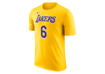 NIKE NBA LOS ANGELES LAKERS LEBRON JAMES 6 TEE AMARILLO