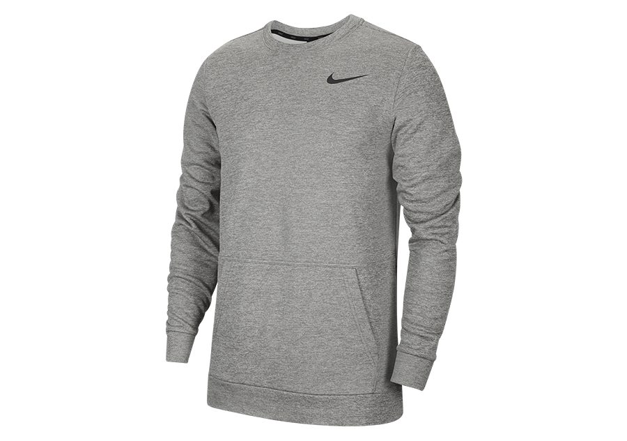 NIKE THERMA CREW LONG SLEEVE TOP DARK GREY HEATHER