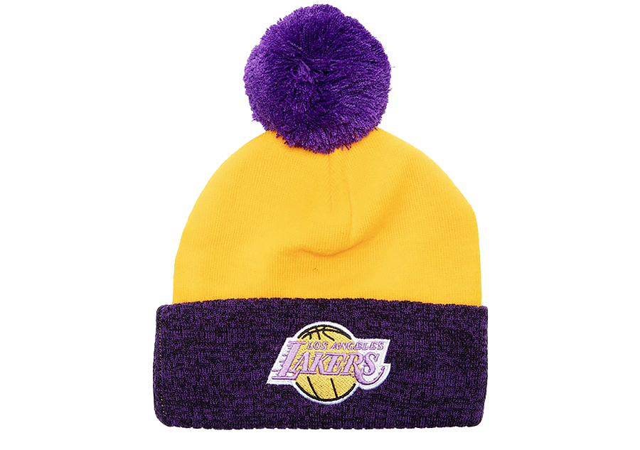 MITCHELL & NESS TWO TONE POM BEANIE HWC LOS ANGELES LAKERS