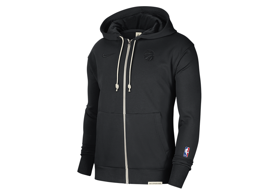 NIKE NBA TORONTO RAPTORS DRI-FIT STANDARD ISSUE FULL-ZIP HOODIE BLACK