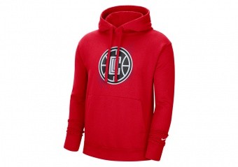 NIKE NBA LOS ANGELES CLIPPERS FLEECE ESSENTIAL HOODIE UNIVERSITY RED