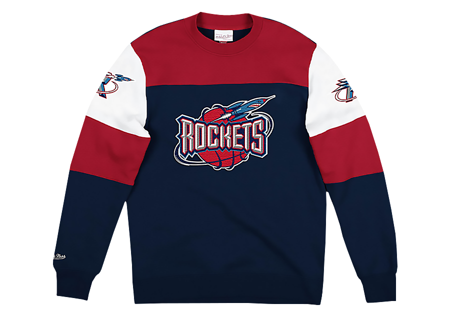 MITCHELL & NESS OVERTIME FLEECE CREW SWEATSHIRT HOUSTON ROCKETS