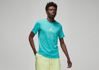 NIKE AIR JORDAN JUMPMAN DRI-FIT CREW TEE WASHED TEAL