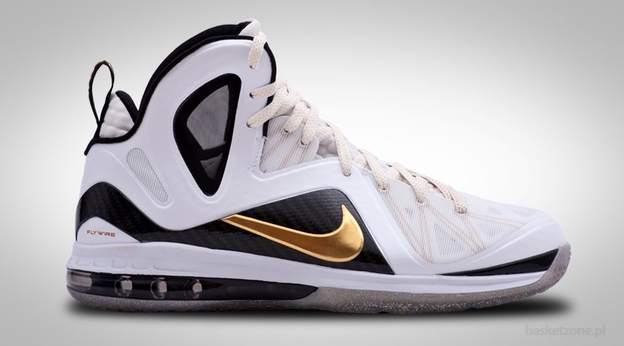NIKE LEBRON 9 P.S. ELITE HOME WHITE METALLIC GOLD